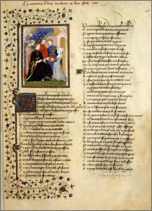 Christine presenting a manuscript to Charles VI of France